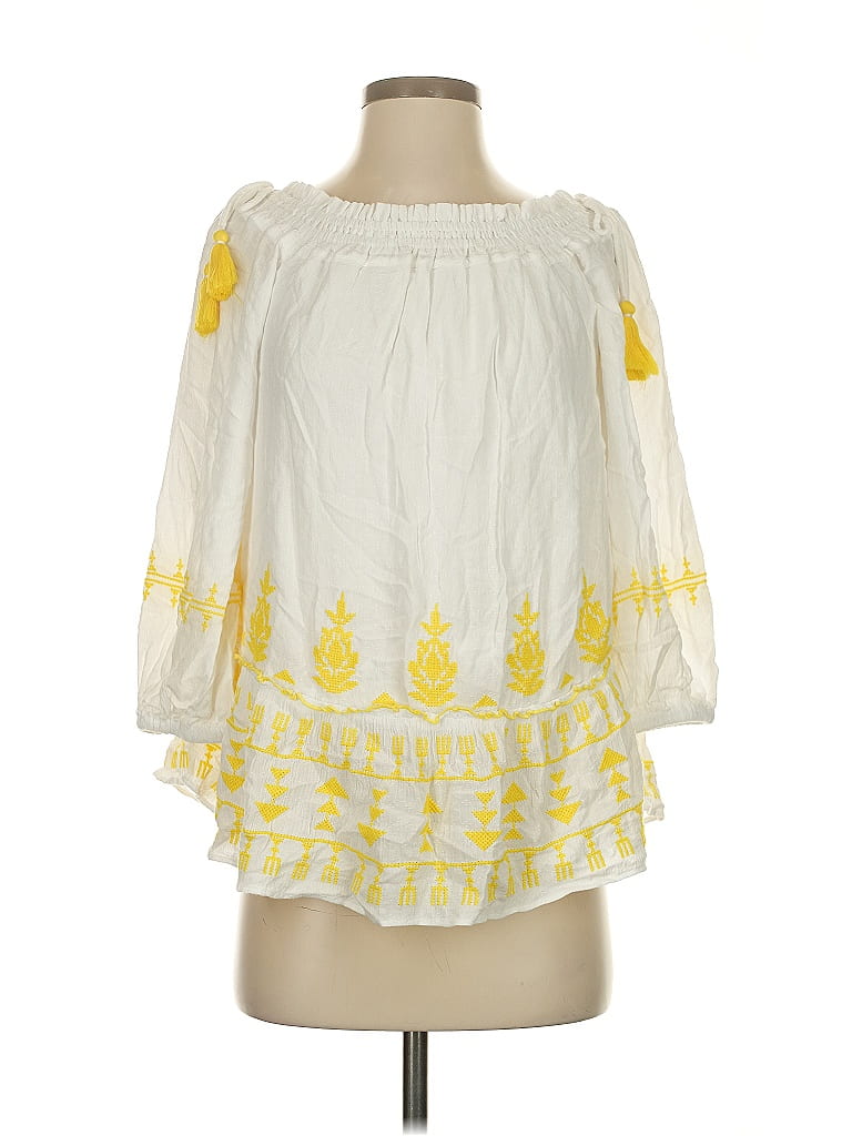 Pre-owned Inc International Concepts 3/4 Sleeve Blouse In Yellow