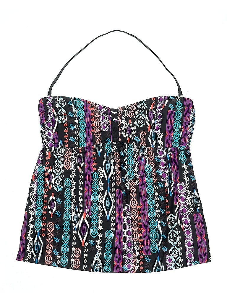 Pre-owned Mossimo Swimsuit Top Purple Print Pattern Swimwear