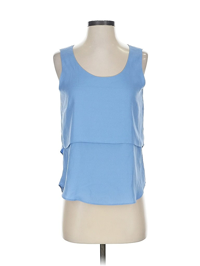 Pre-owned Ann Taylor Factory Sleeveless Top Blue Scoop Neck Tops