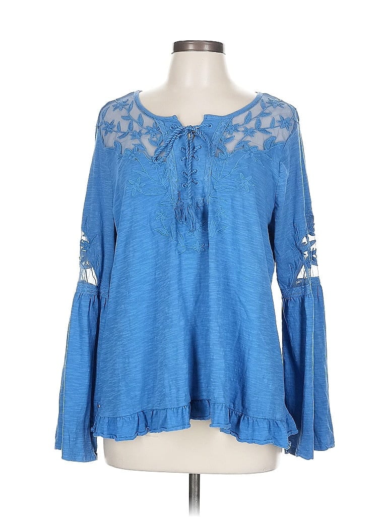 Pre-owned Style & Co Long Sleeve Blouse In Blue
