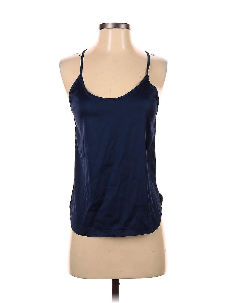 Pre-owned Ekouaer Tank Top Blue Halter Neckline Tops