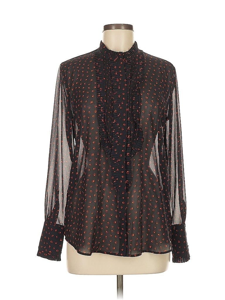 Pre-owned Ann Taylor Long Sleeve Blouse In Brown