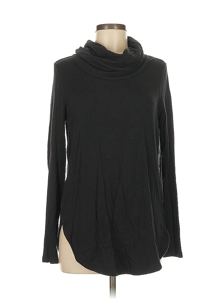 Pre-owned Ann Taylor Loft Outlet Long Sleeve Top Black Cowl Neck Tops