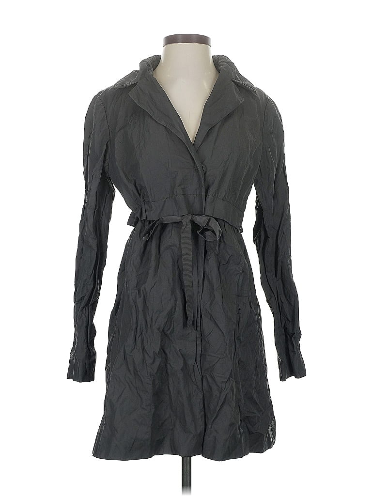 Pre-owned Ann Taylor Loft Trenchcoat In Gray