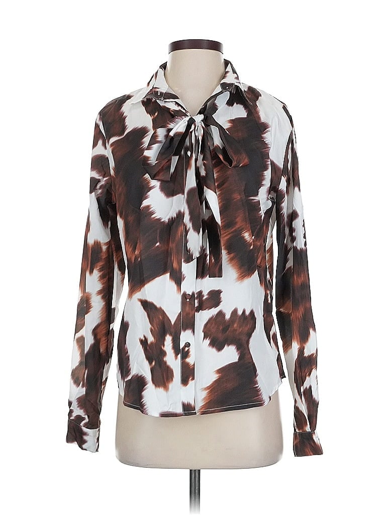 Pre-owned Nasty Gal Inc. Long Sleeve Blouse In Brown