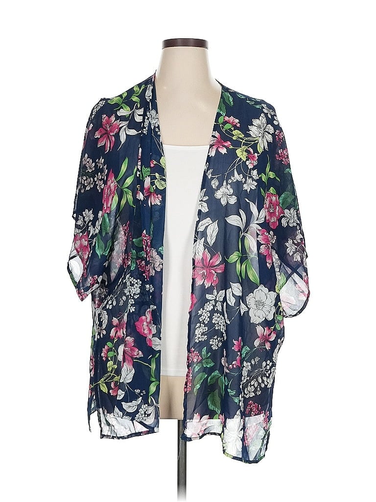 Pre-owned Ambiance Kimono In Blue