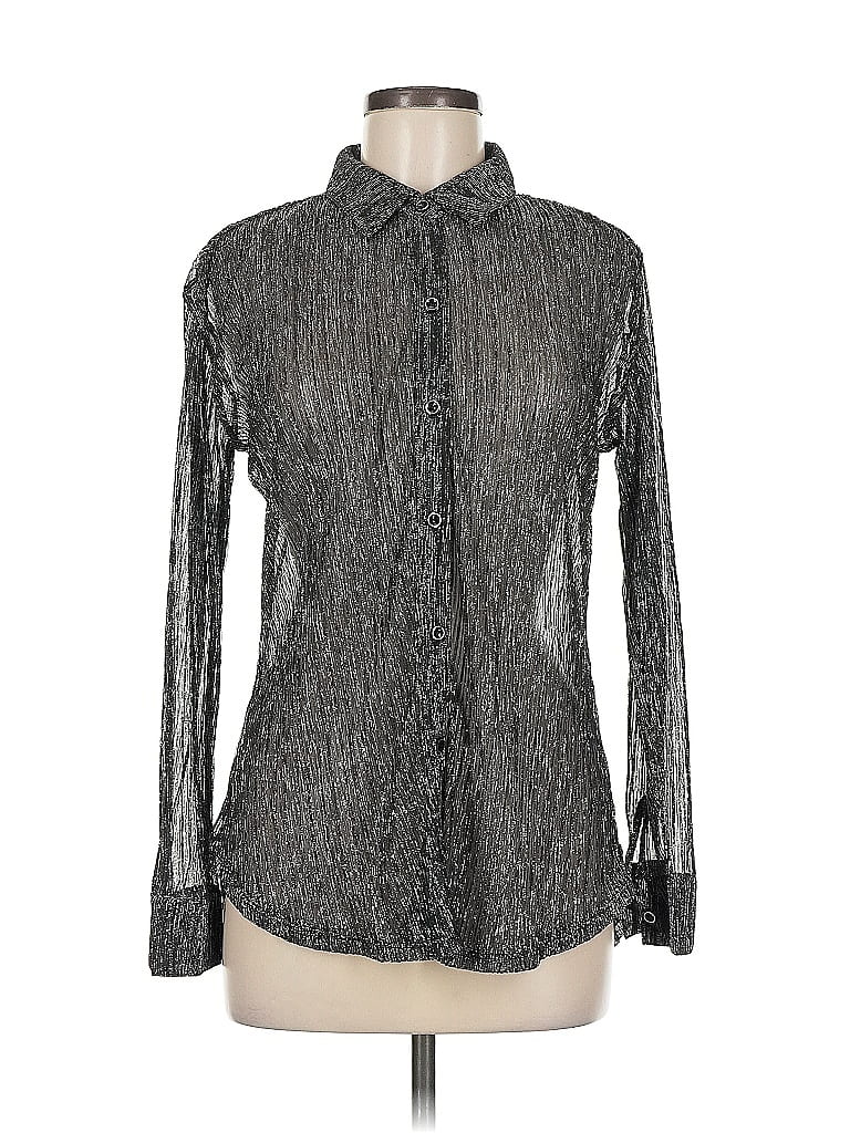 Pre-owned Sara Michelle Long Sleeve Blouse In Gray