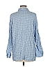 Max Studio Checkered-gingham Blue Long Sleeve Button-Down Shirt Size M - photo 2