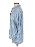 Max Studio Checkered-gingham Blue Long Sleeve Button-Down Shirt Size M - photo 5