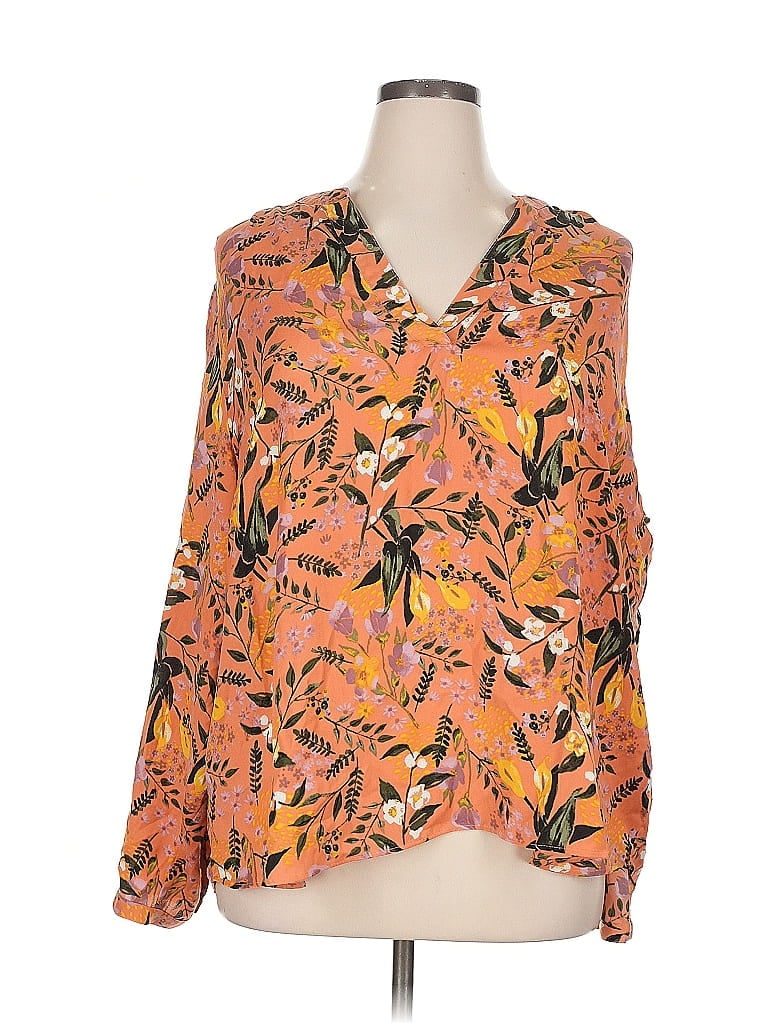 AVA & VIV Pre-owned Long Sleeve Blouse In Orange