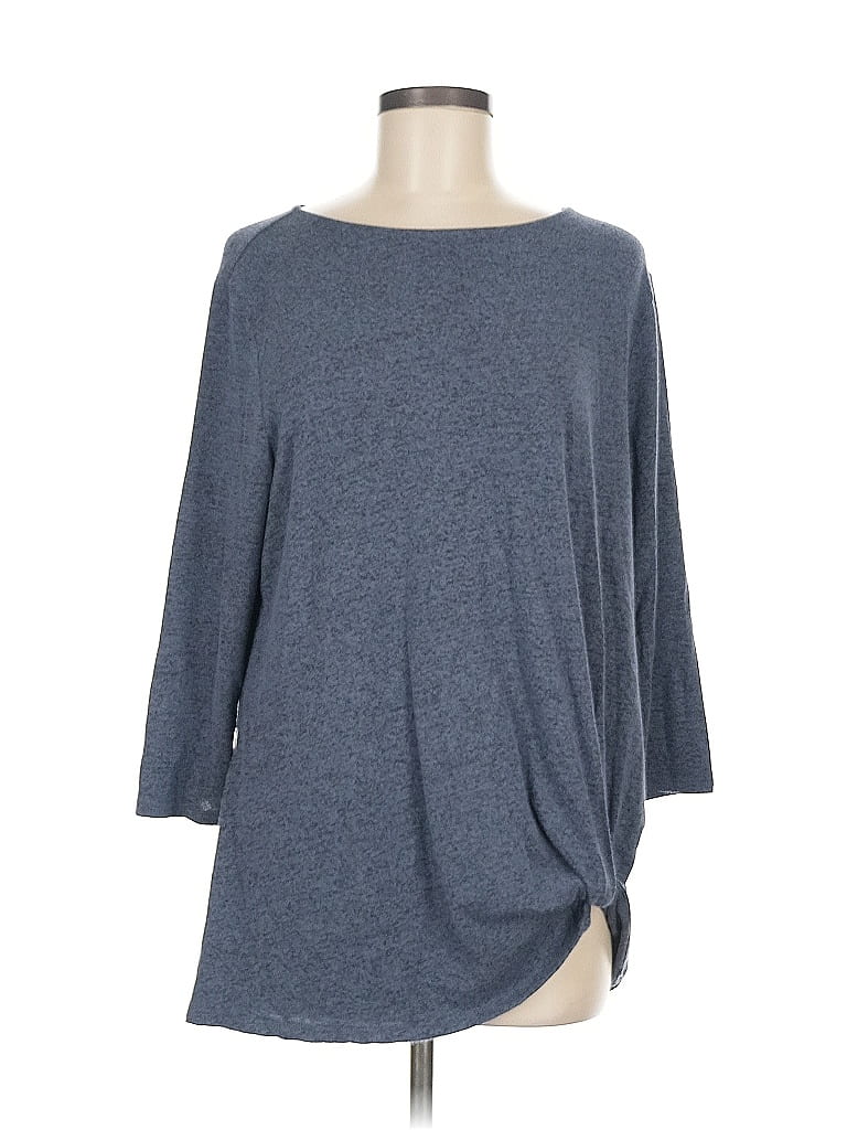 Pre-owned Matty M 3/4 Sleeve Top Gray Boatneck Tops