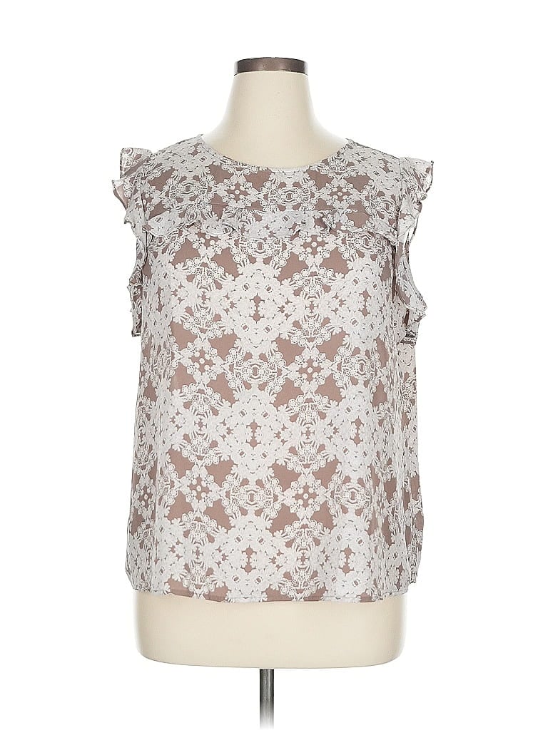 Pre-owned Worthington Sleeveless Blouse In Brown