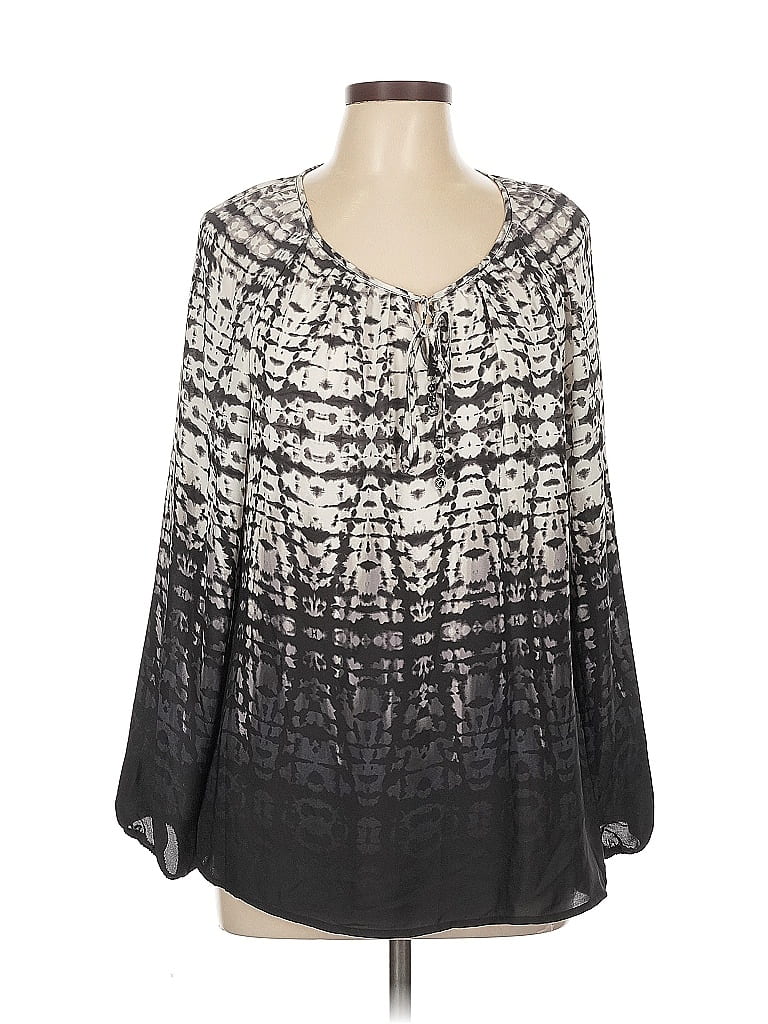 Dressbarn Long Sleeve Blouse In Multi