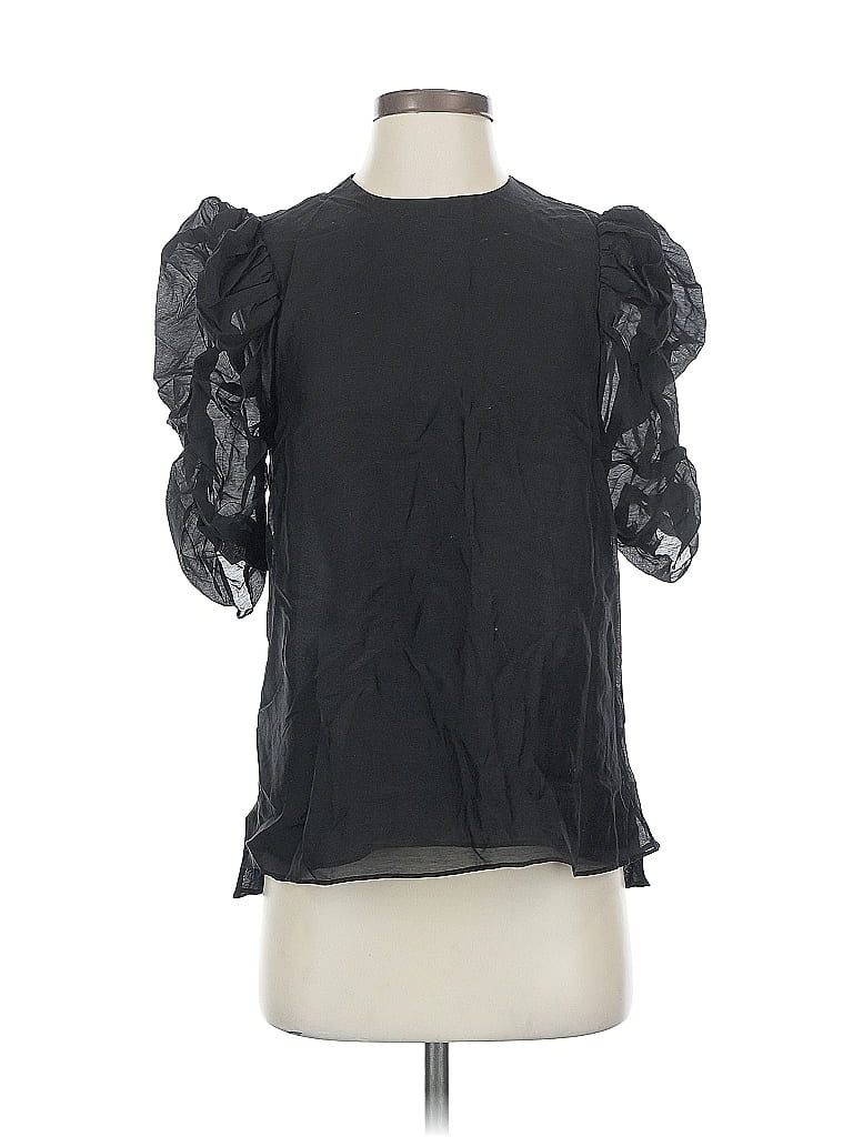 Pre-owned Ted Baker Short Sleeve Blouse In Black