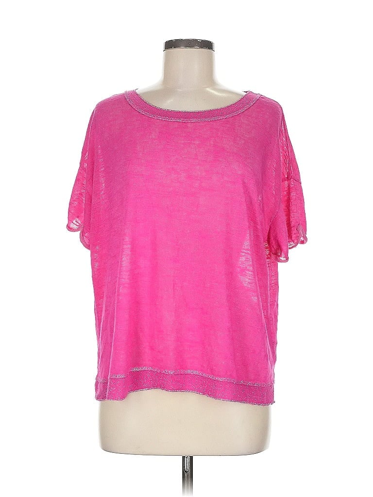 SUZY D Pre-owned Short Sleeve Top Pink Scoop Neck Tops