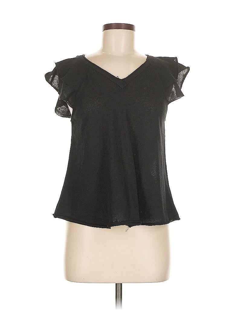 Pre-owned Kld. Signature Short Sleeve Top Black Sweetheart Neckline Tops