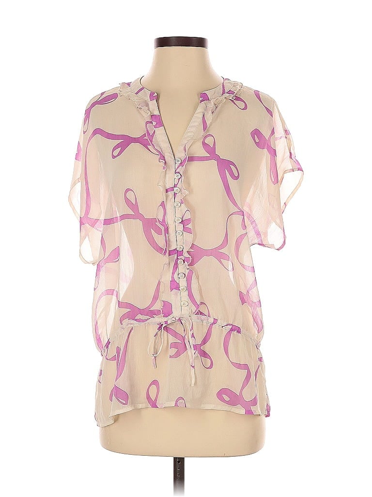 Pre-owned Old Navy Short Sleeve Blouse In Brown