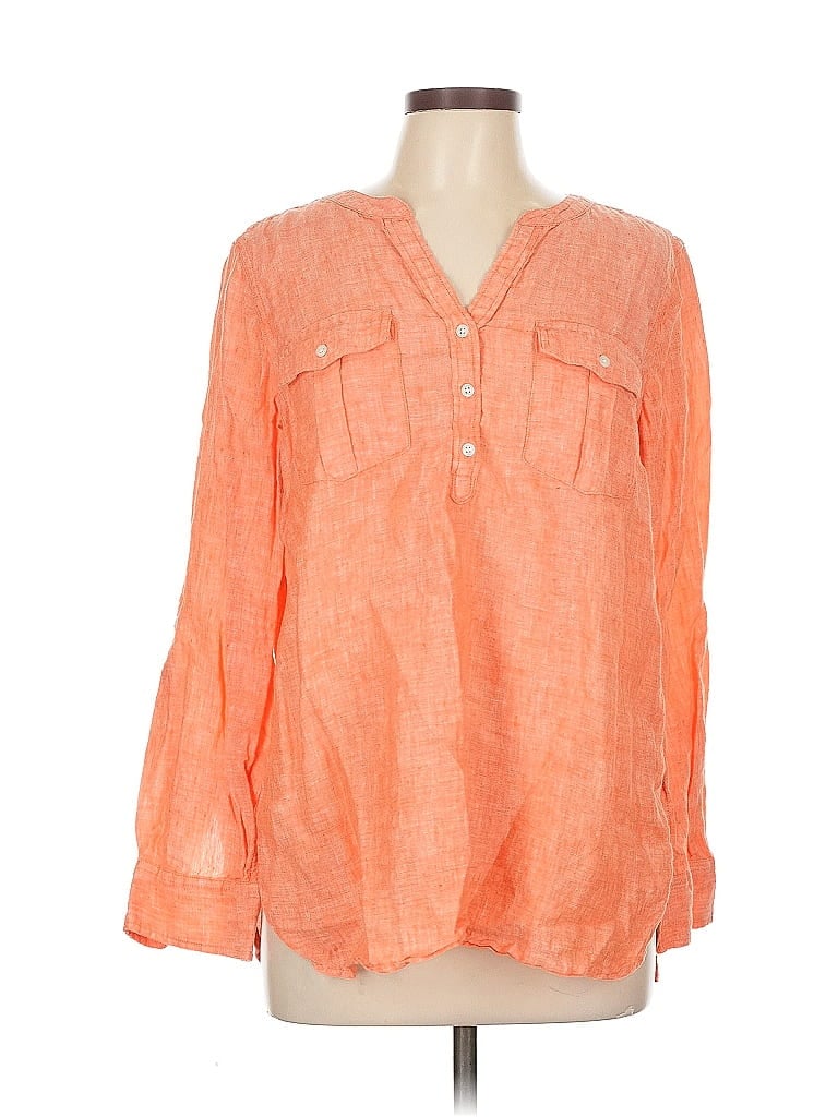 Click to view more detailed imagery on our partner's website Pre-owned Talbots Long Sleeve Blouse In Orange