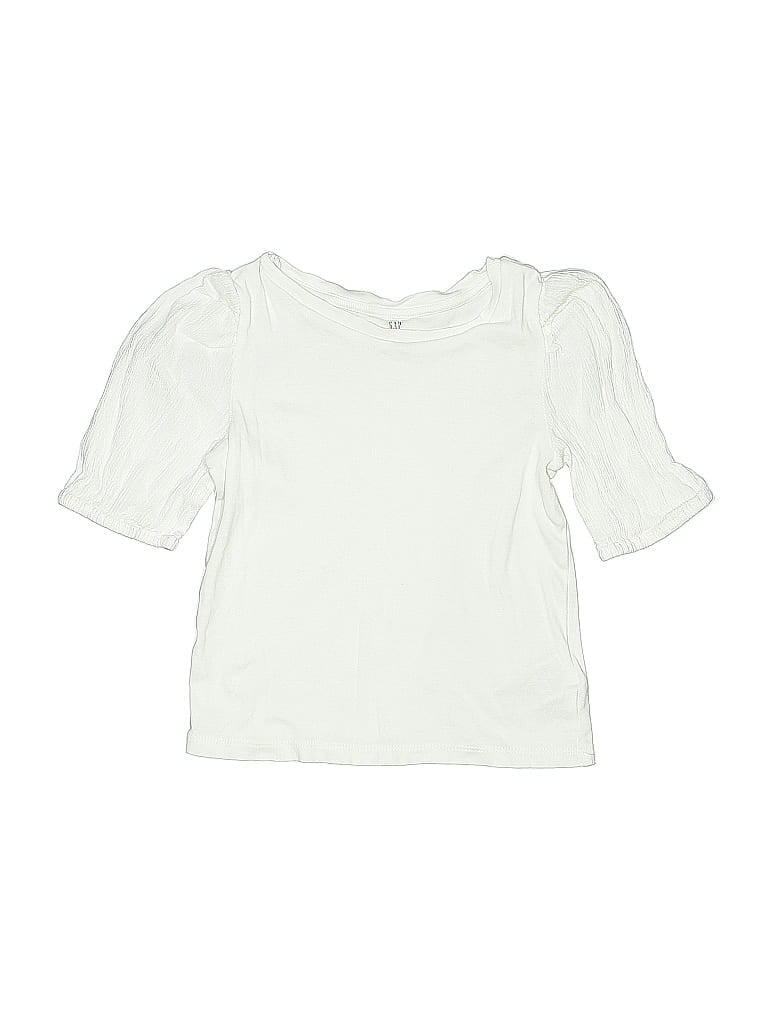 Pre-owned Gap Kids' 3/4 Sleeve Top White Sweetheart Neckline Tops