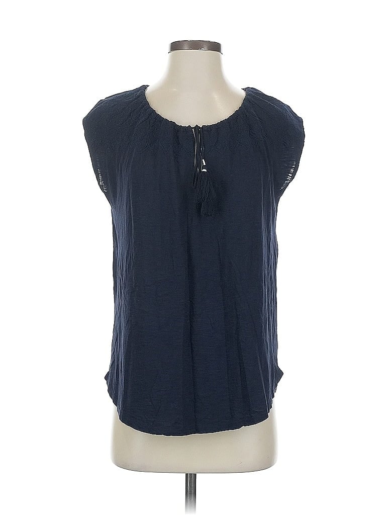 Pre-owned Ann Taylor Loft Sleeveless Blouse In Blue
