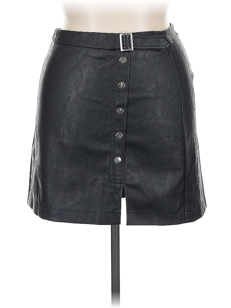 HAUTE MONDE Pre-owned Faux Leather Skirt In Black