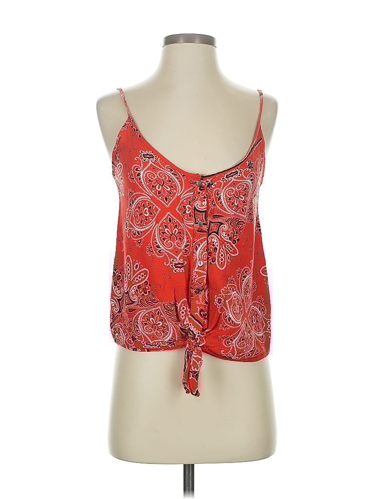 Pre-owned Olivaceous Sleeveless Blouse In Red