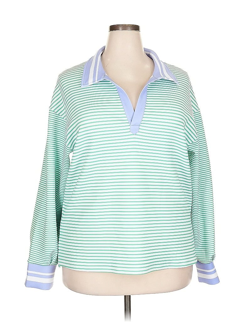 Pre-owned Addison Bay 3/4 Sleeve Blouse In Green