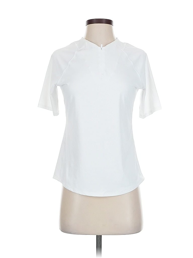 Pre-owned Athleta Short Sleeve T-shirt In White