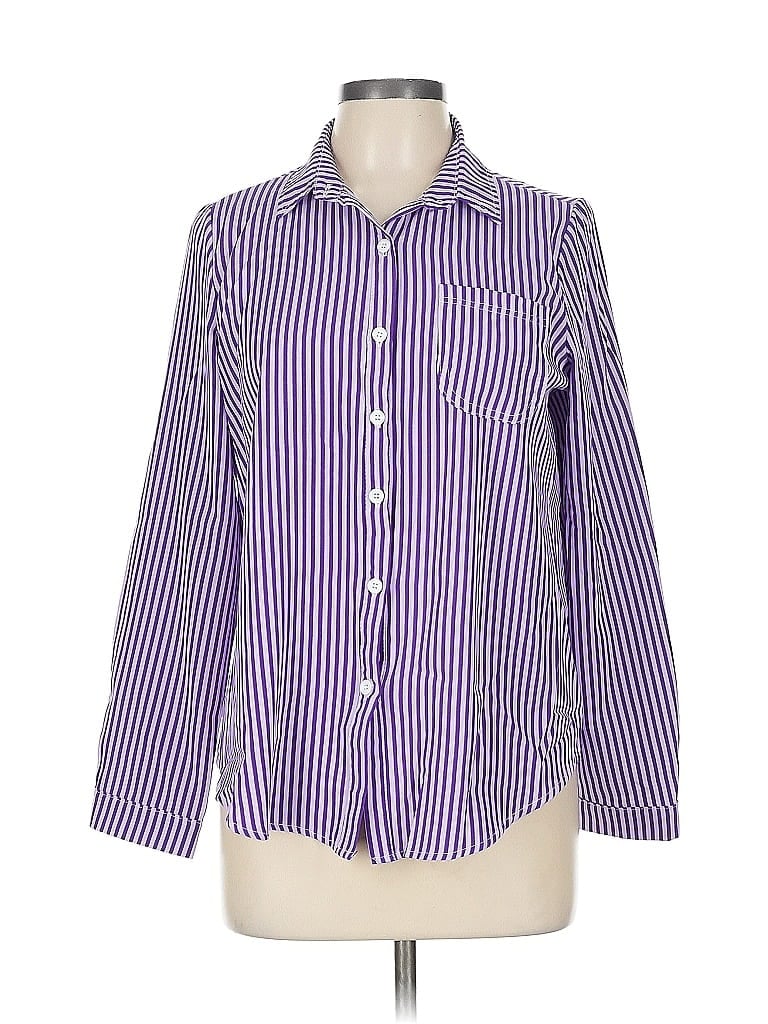 Pre-owned Unbranded Long Sleeve Blouse In Purple