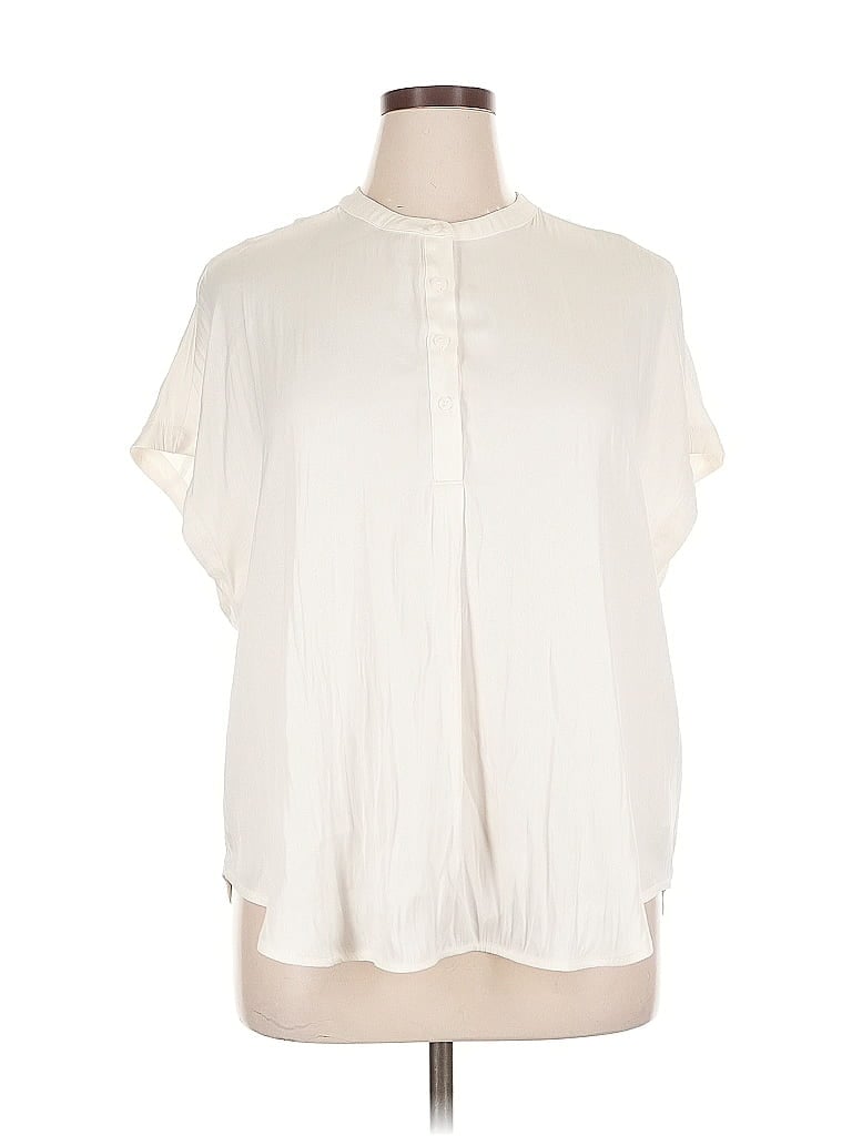 Pre-owned Old Navy Short Sleeve Blouse In White