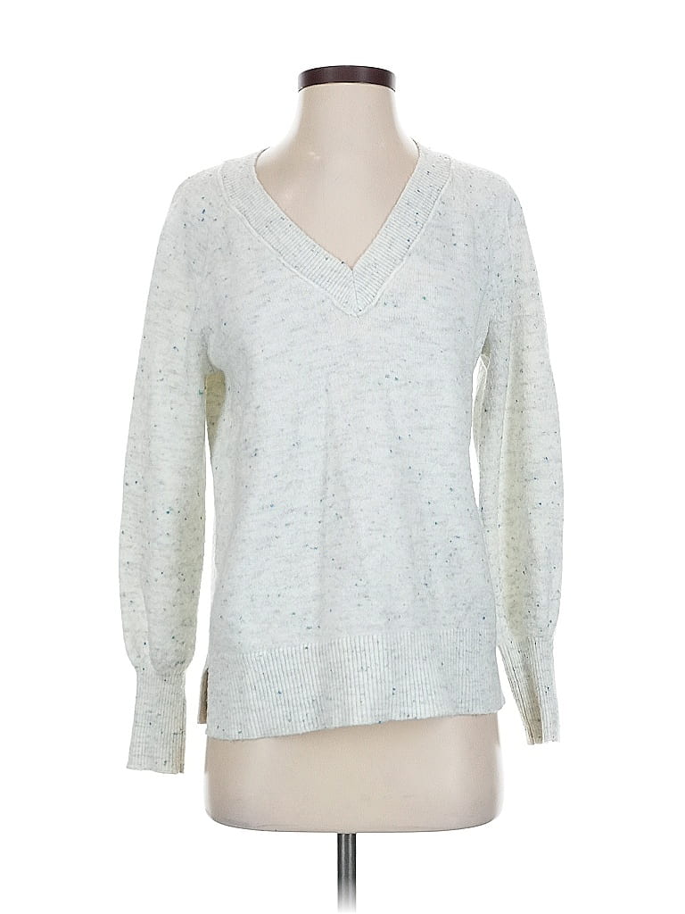 Pre-owned Ann Taylor Loft Pullover Sweater In Silver