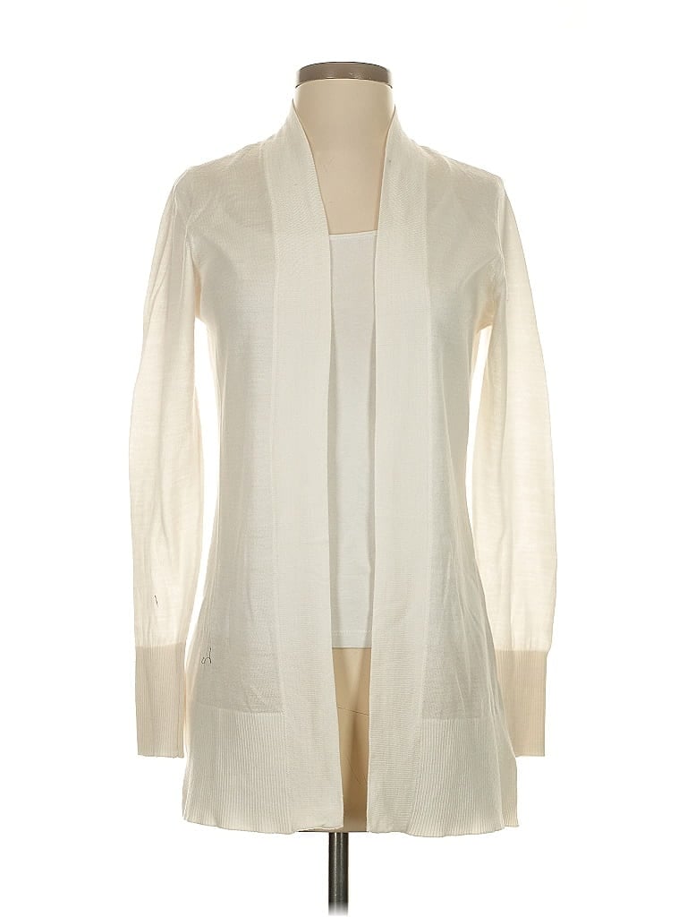 Pre-owned Ann Taylor Factory Cardigan Sweater In White