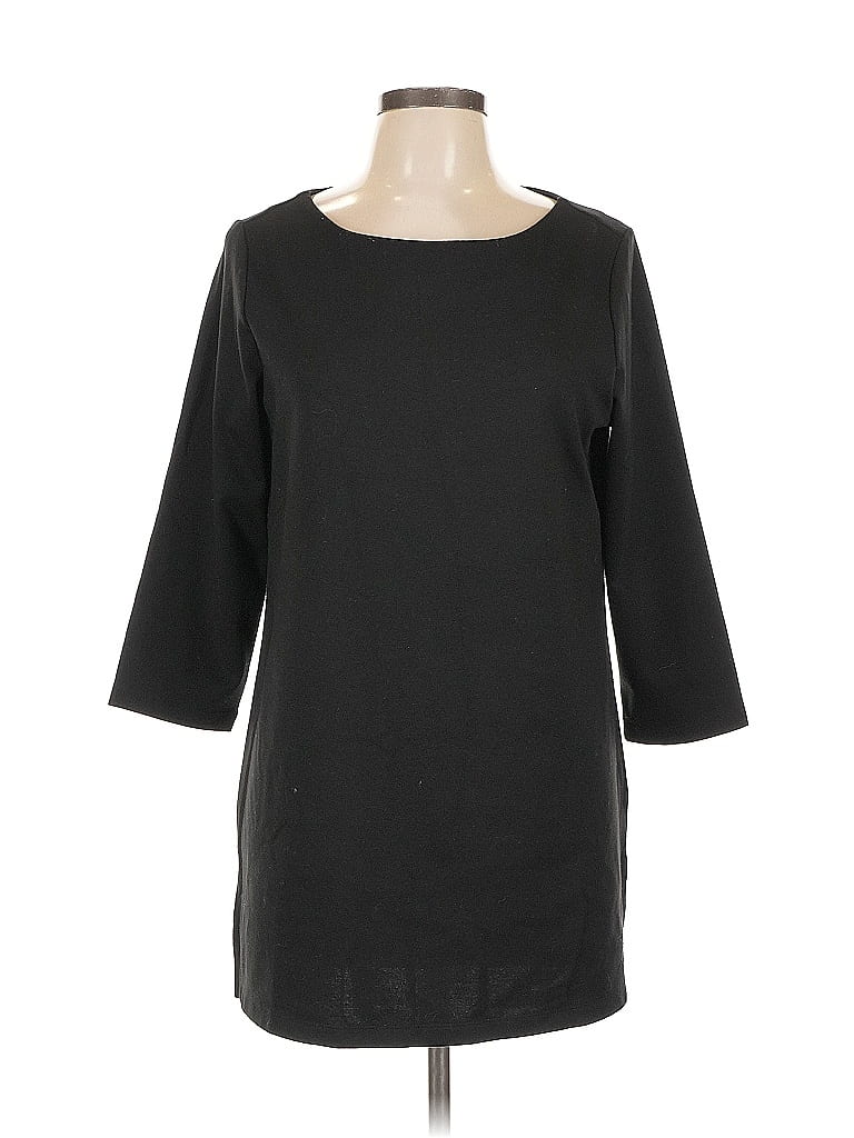 Pre-owned Coldwater Creek 3/4 Sleeve Top Black Boatneck Tops