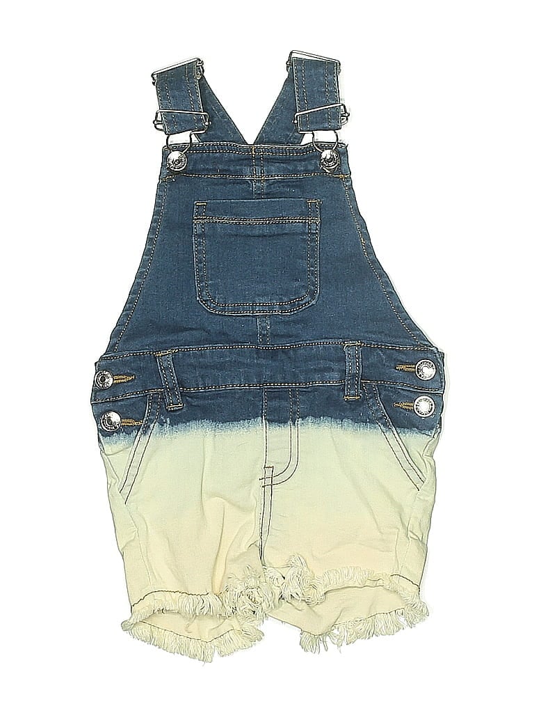 Pre-owned 7 For All Mankind Kids' Overall Shorts In Blue