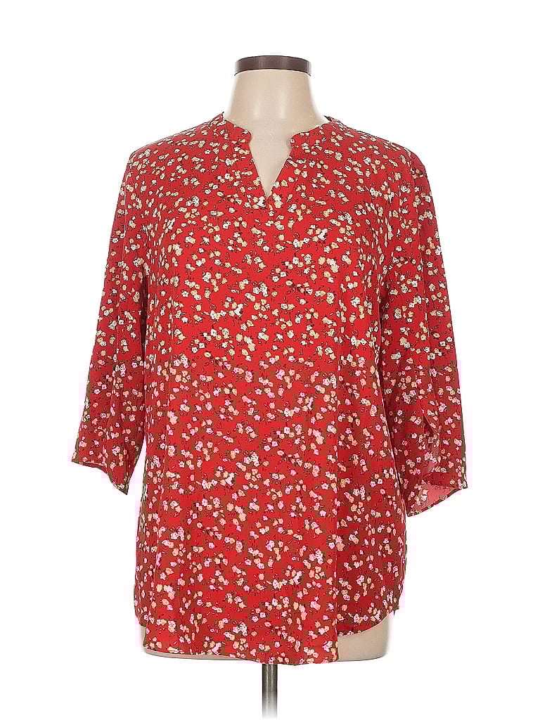 Pre-owned Your Style 3/4 Sleeve Blouse In Red