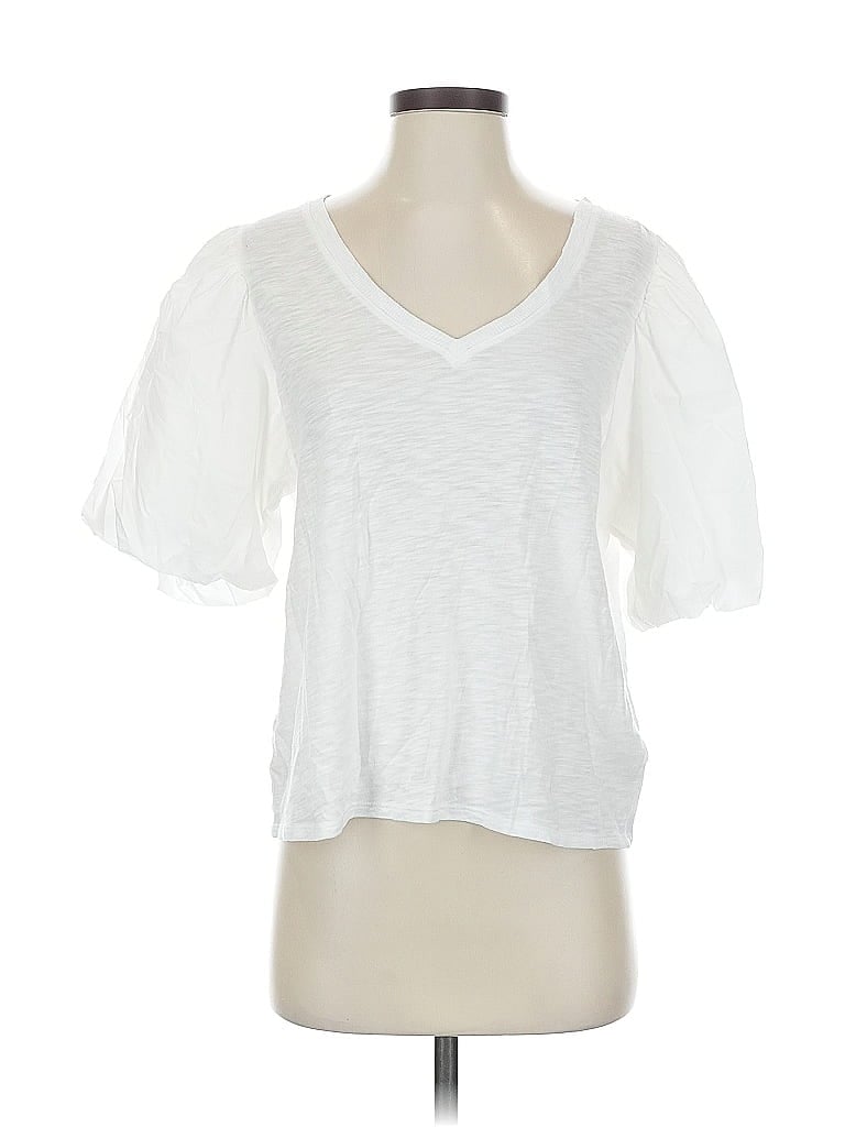 EXPRESS Pre-owned Short Sleeve Top White Sweetheart Neckline Tops