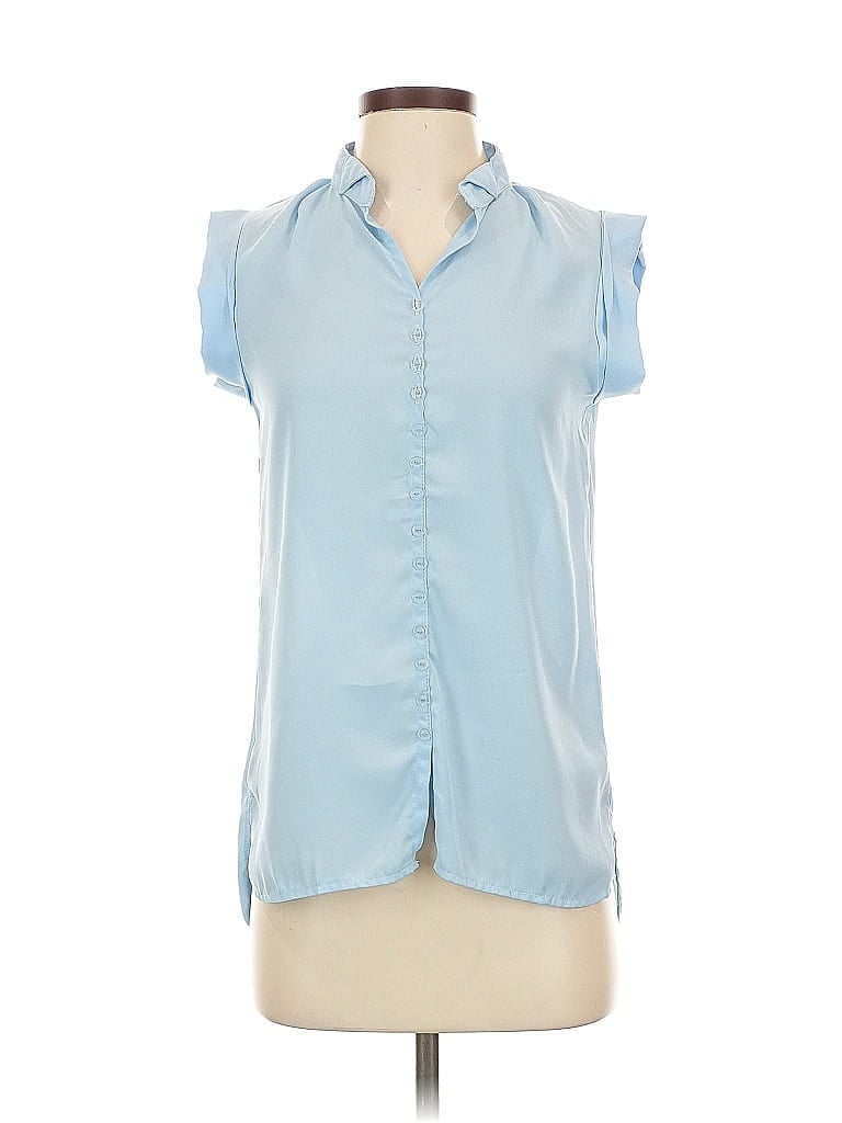 Pre-owned Abilene Short Sleeve Blouse In Blue