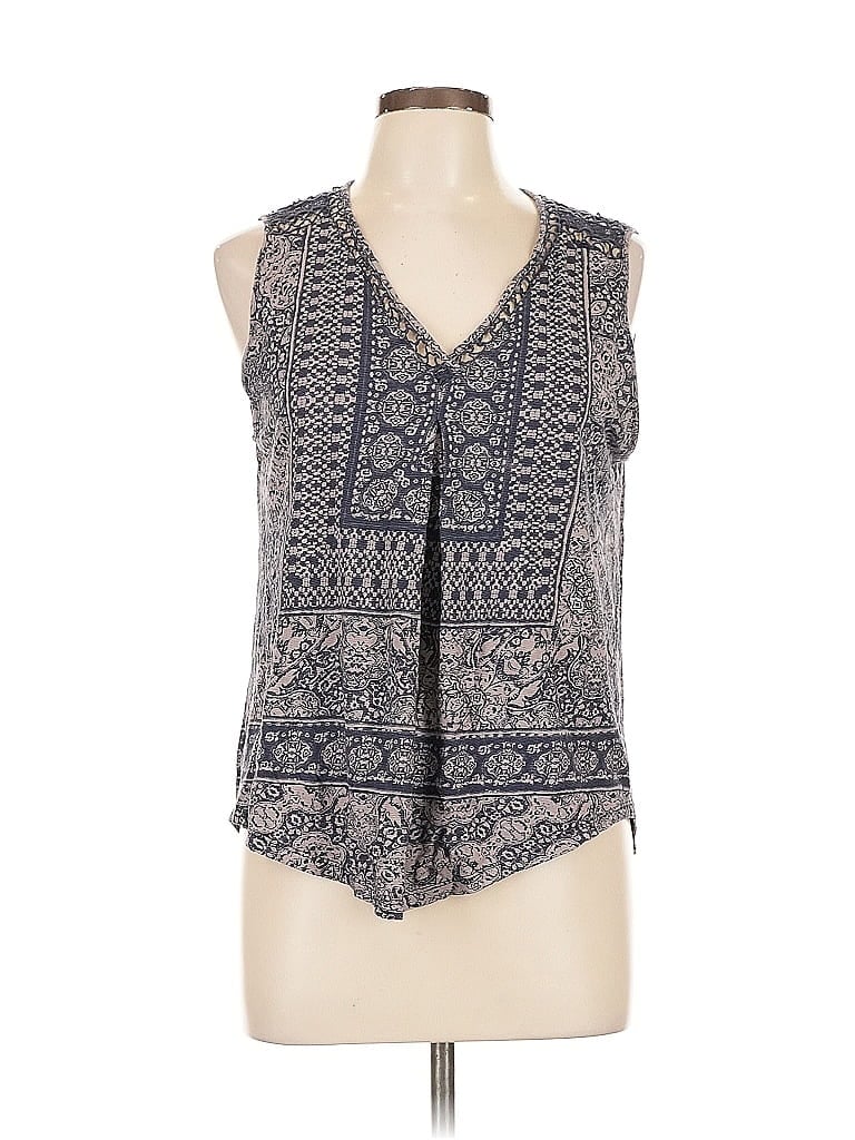 Pre-owned Lucky Brand Sleeveless Blouse In Blue