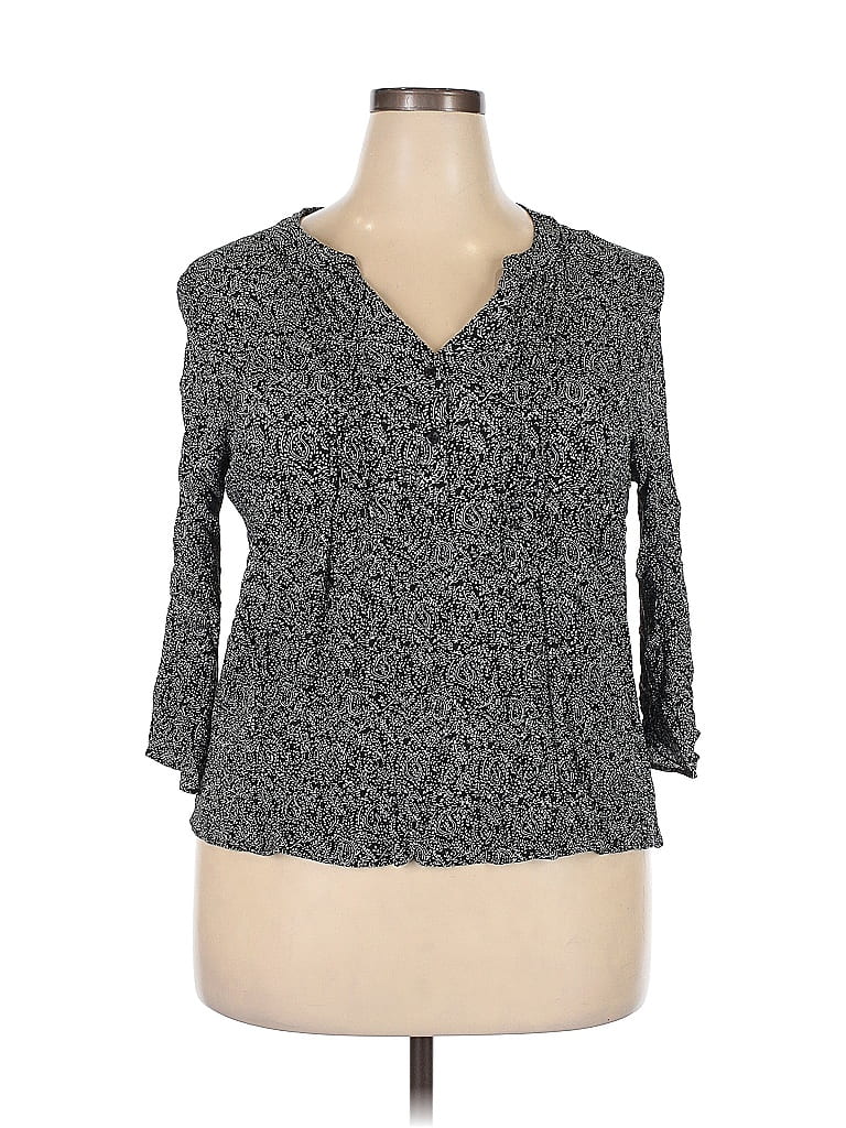 Pre-owned Fun2fun 3/4 Sleeve Blouse In Gray
