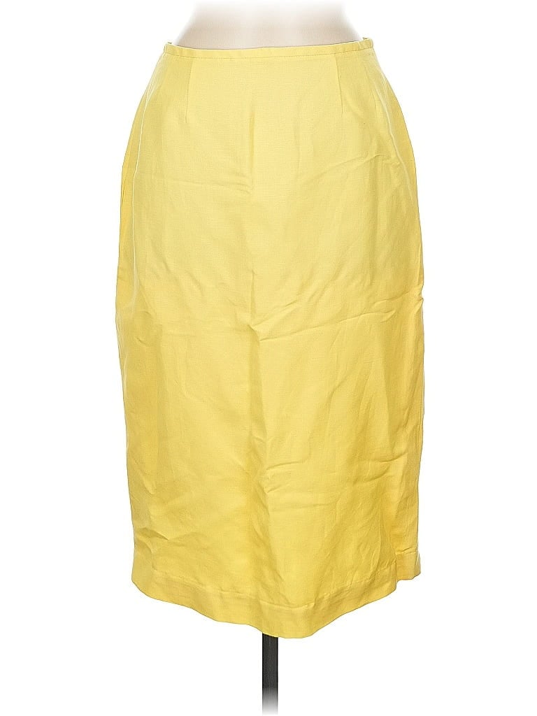 Pre-owned Signature By Larry Levine Casual Skirt In Yellow