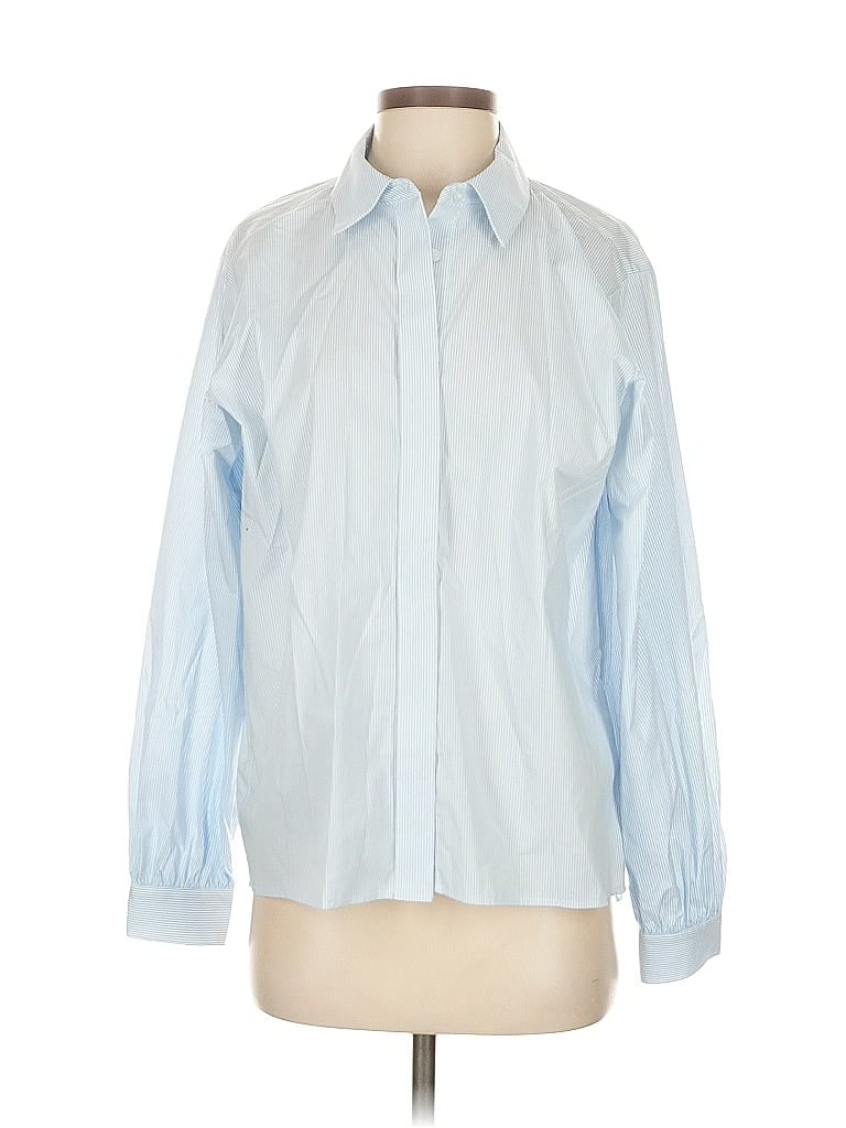 Pre-owned Calvin Klein Long Sleeve Blouse In Blue