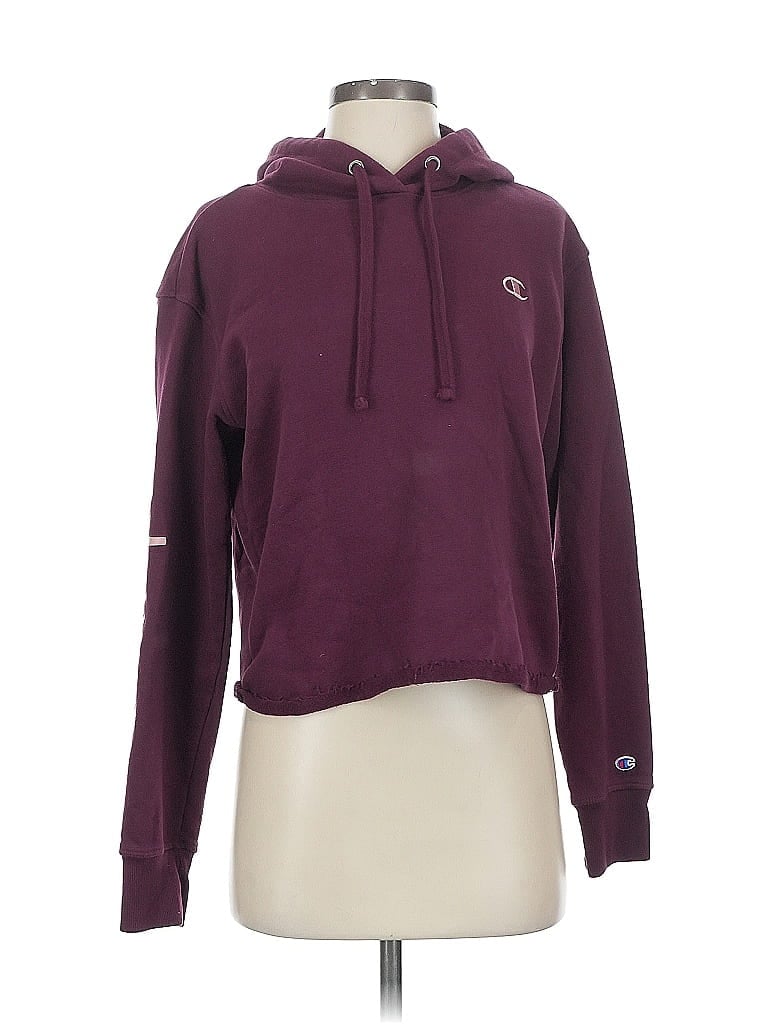 Pre-owned Champion Pullover Hoodie In Burgundy