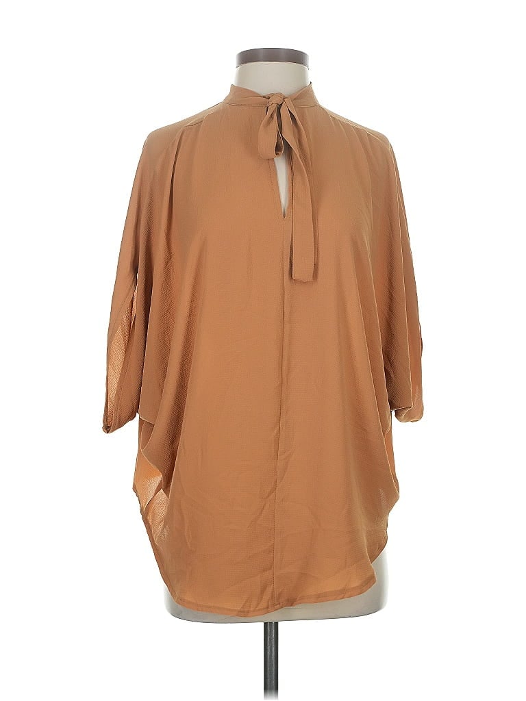 Pre-owned Shein 3/4 Sleeve Blouse In Brown