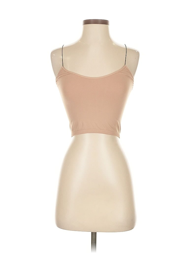 Pre-owned Intimately By Free People Tank Top Tan Strapless Neckline Tops In Brown