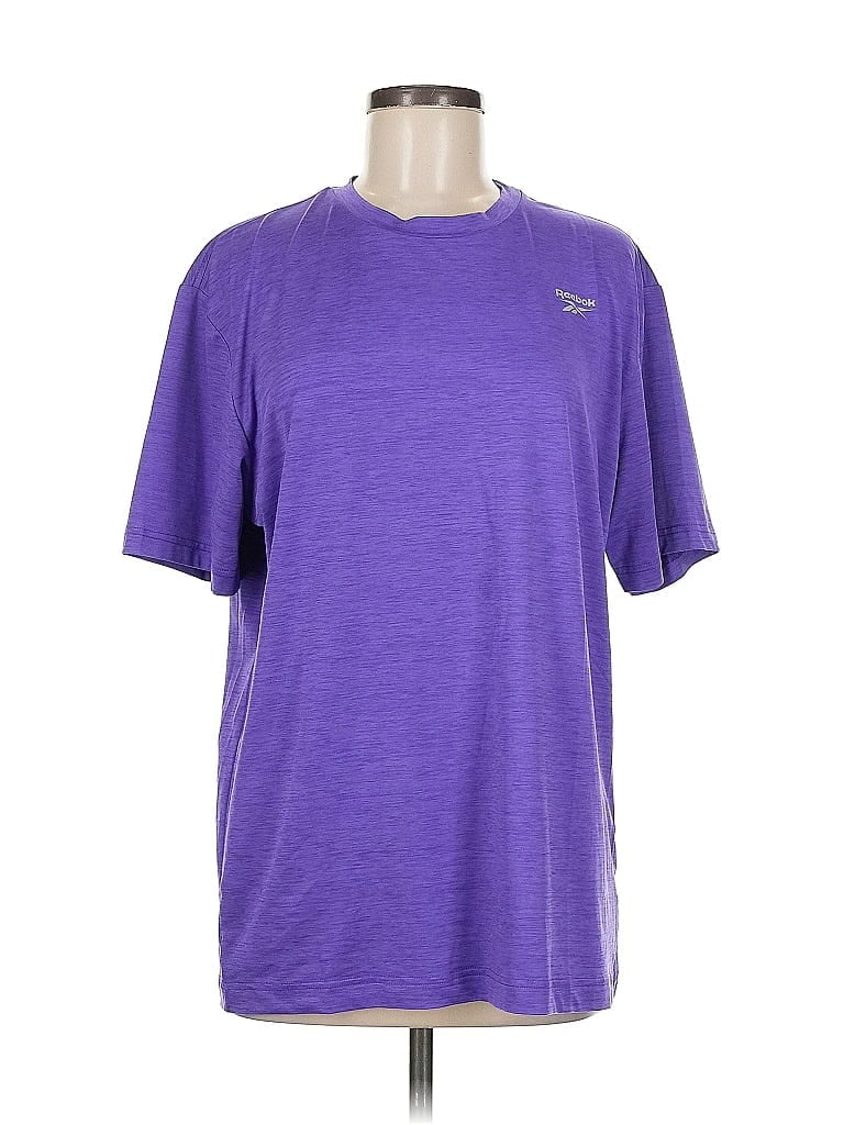 Pre-owned Reebok Short Sleeve Top Purple Crew Neck Tops