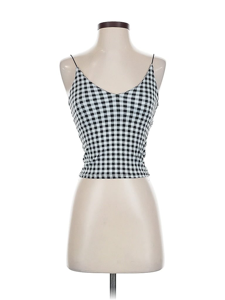 Pre-owned Gaze Sleeveless Top Silver Square Neckline Tops