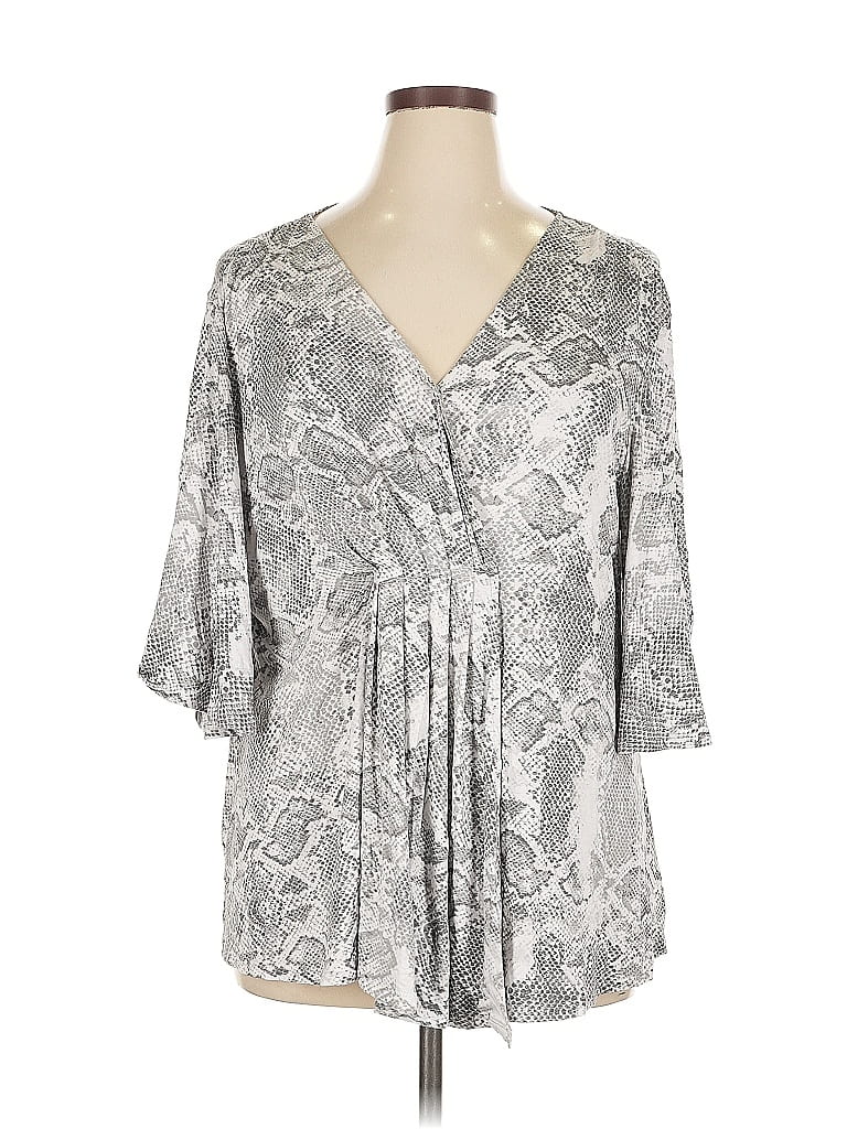 Pre-owned Haute Hippie 3/4 Sleeve Blouse In Silver