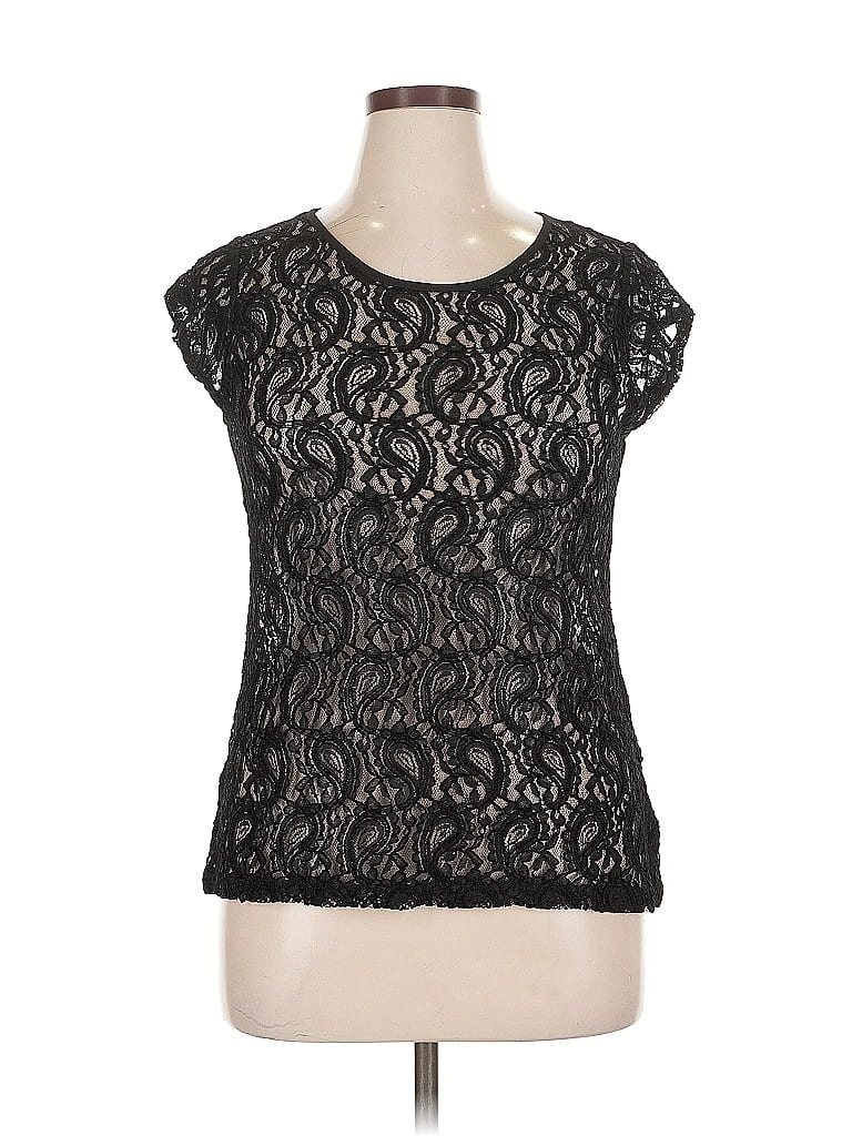 Pre-owned The Limited Short Sleeve Top Black Scoop Neck Tops