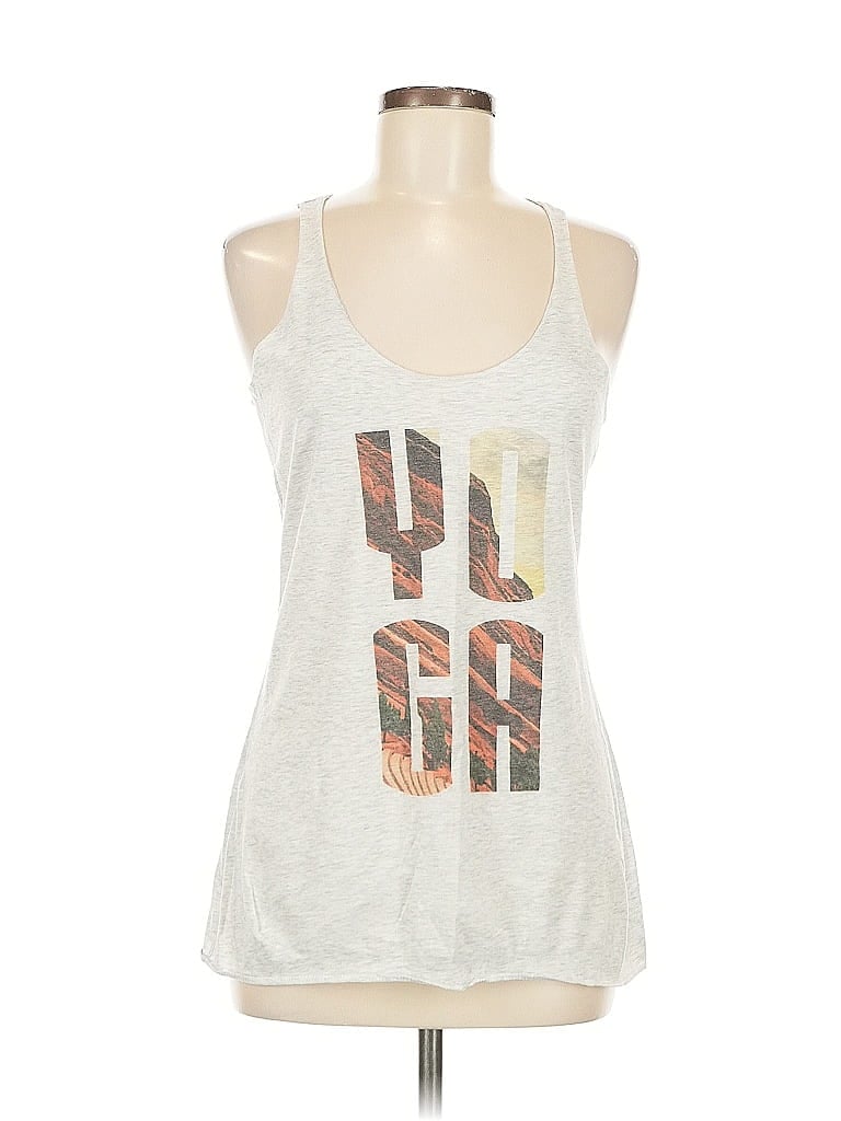 Pre-owned Next Level Apparel Tank Top Silver Halter Neckline Tops