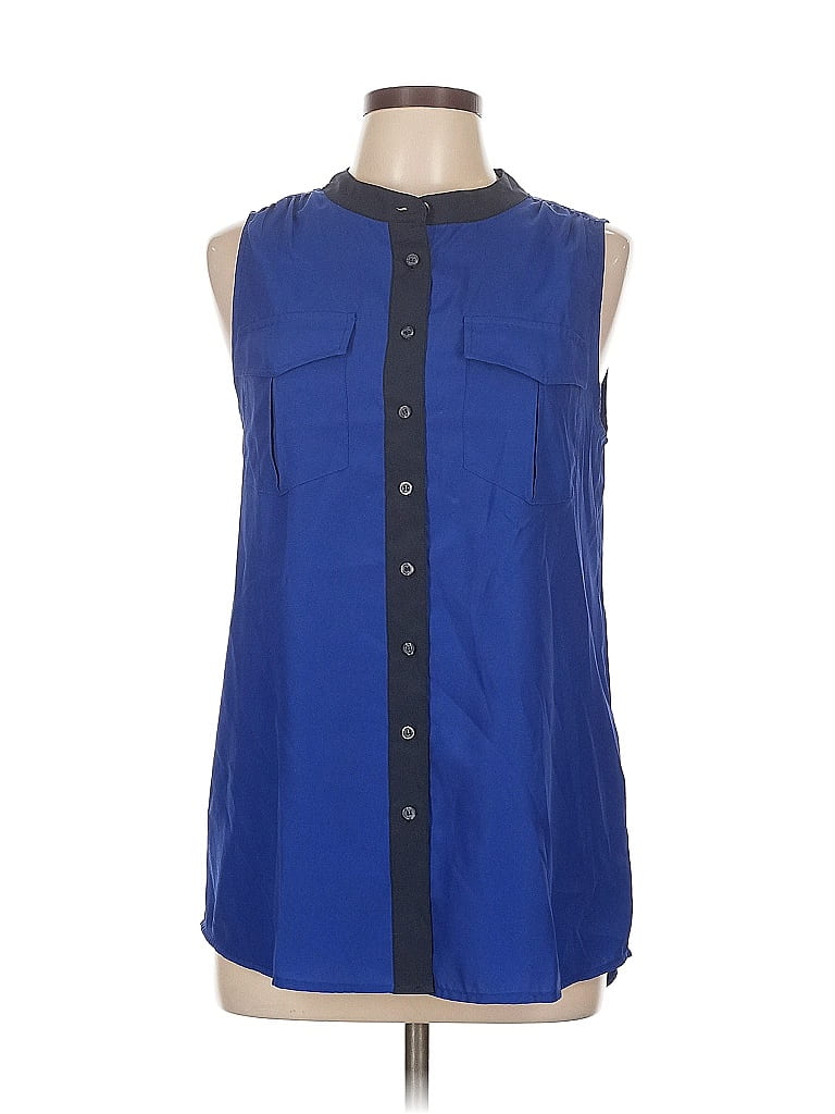 Pre-owned J.crew Factory Store Sleeveless Blouse In Blue